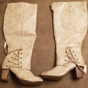 Tan knee high Torrid boots